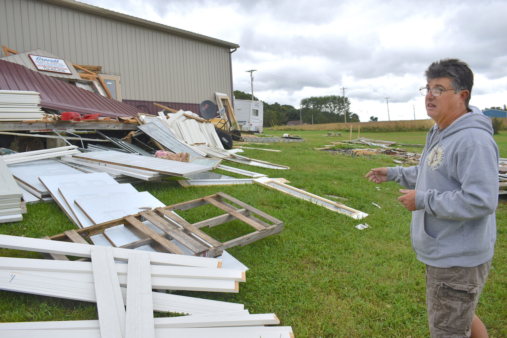 Small tornado hits Lake Township debris